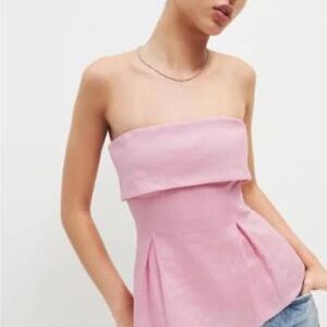 Reformation Pink Linen Shirt